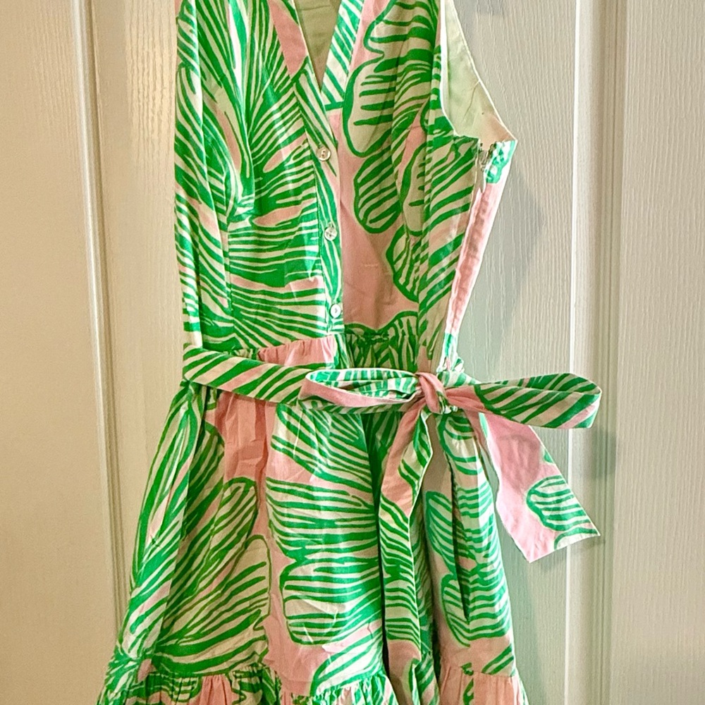 Lilly Pulitzer Trisha Shirt Dress Who Let the Fronds Out Size 2